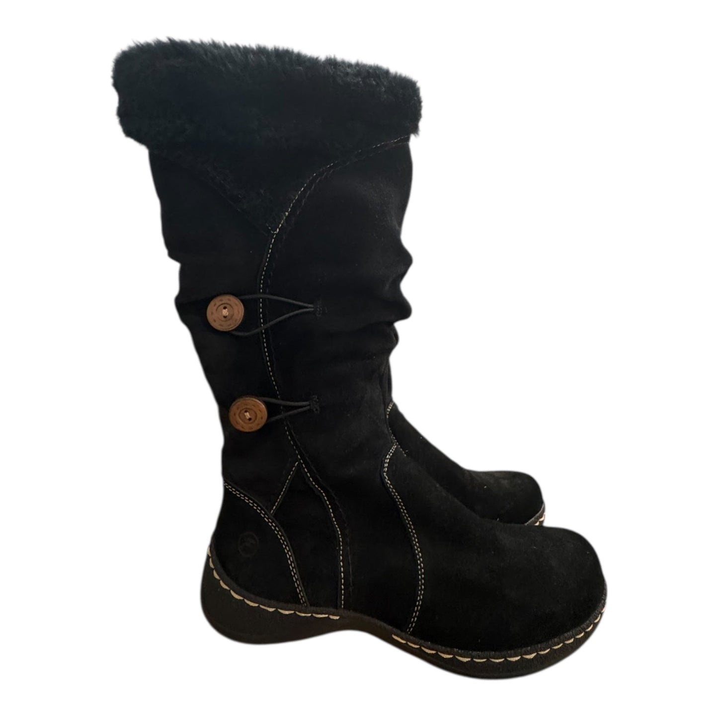 Boots Mid-Calf Flats By Bare Traps In Black, Size:9.5