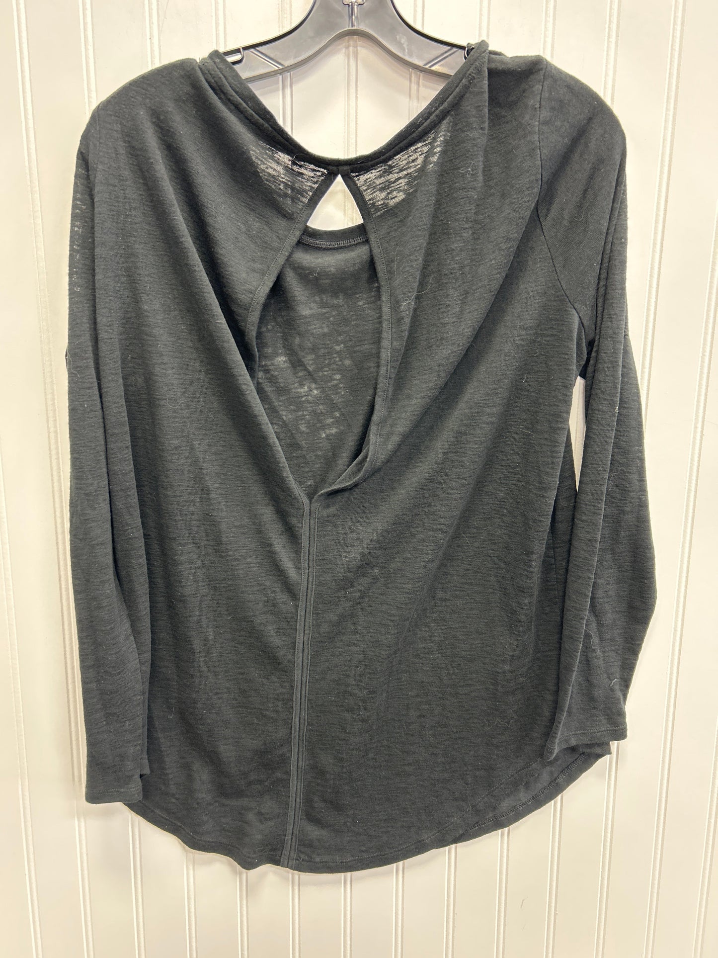 Athletic Top Ls Crewneck By Athleta In Black, Size:L
