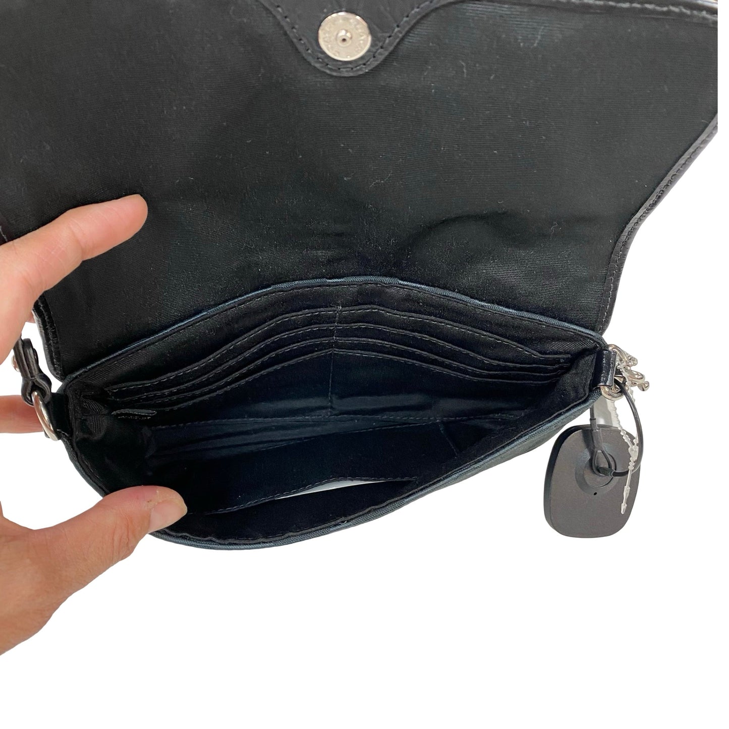 Handbag Designer By Coach In Black, Size:Small