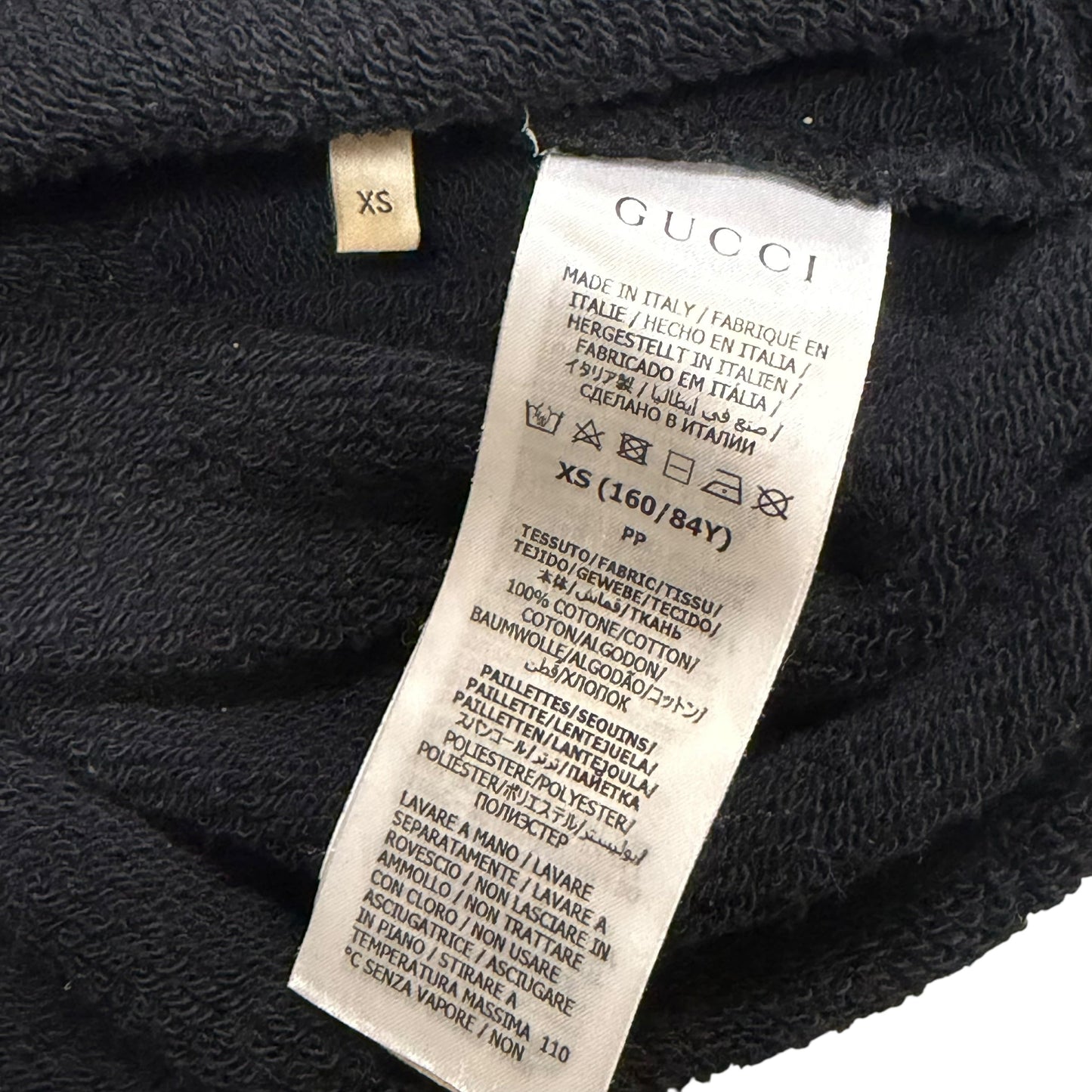 Sweatshirt Luxury Designer By Gucci In Black & Pink, Size: Xs