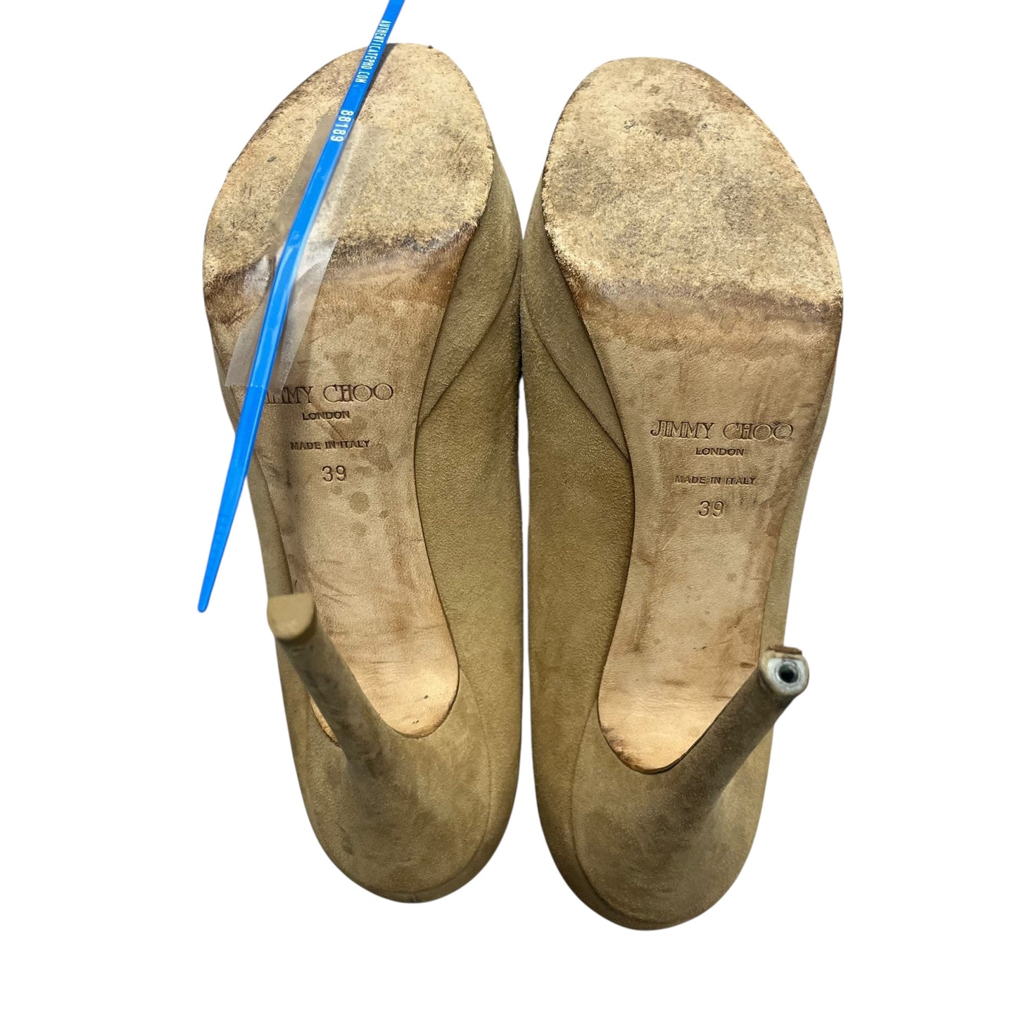 Shoes Luxury Designer By Jimmy Choo In Tan, Size: 8.5