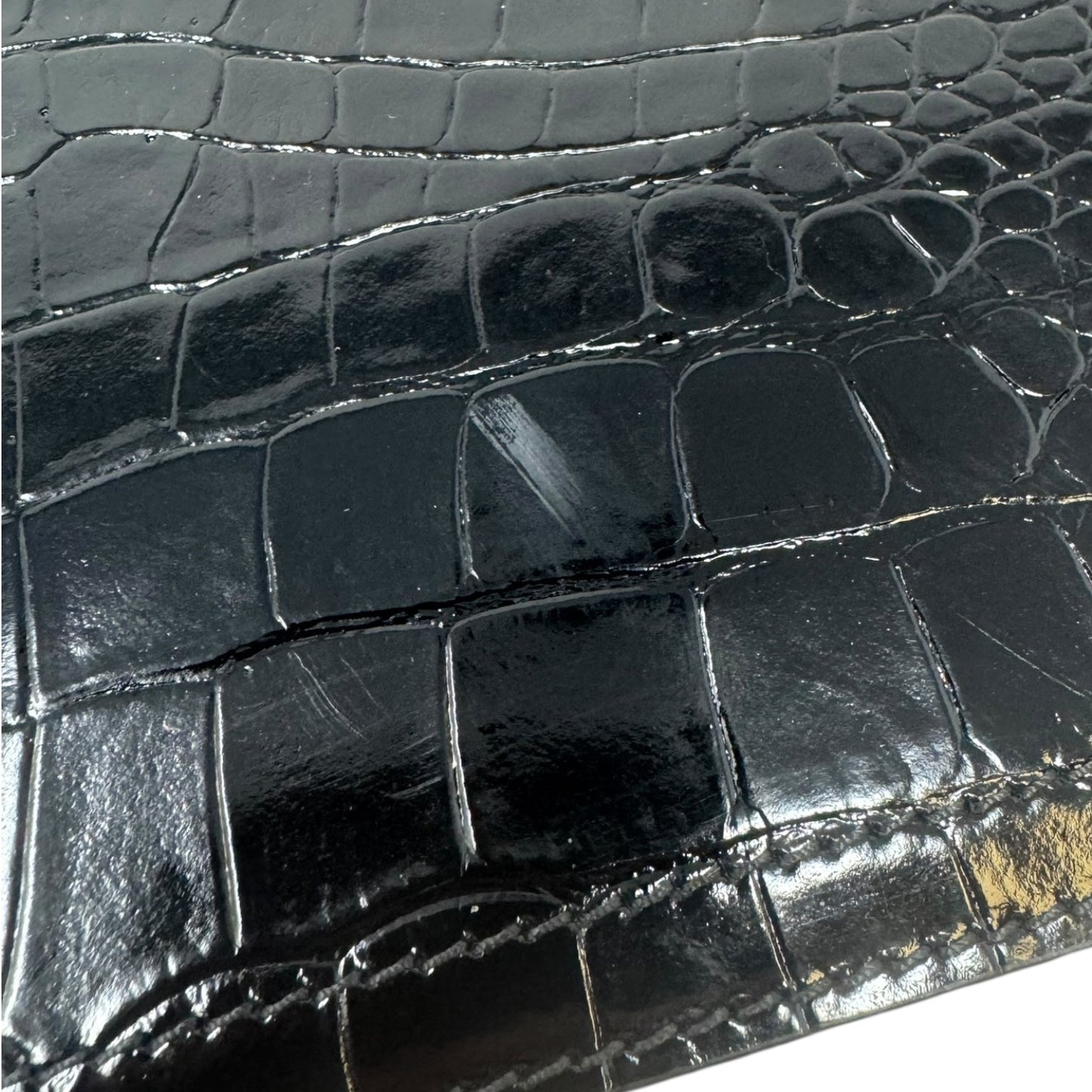Antigona Patent Croc Embossed Clutch Luxury Designer By Givenchy, Size: Large