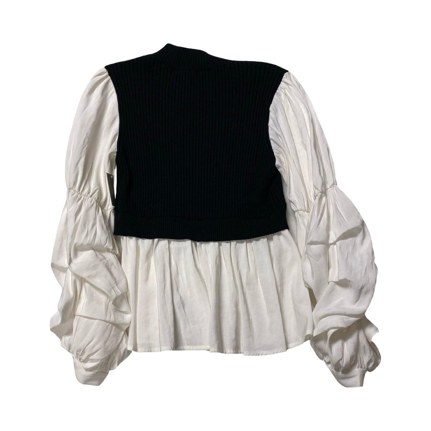 Top Ls By English Factory In Black & White, Size:Xs