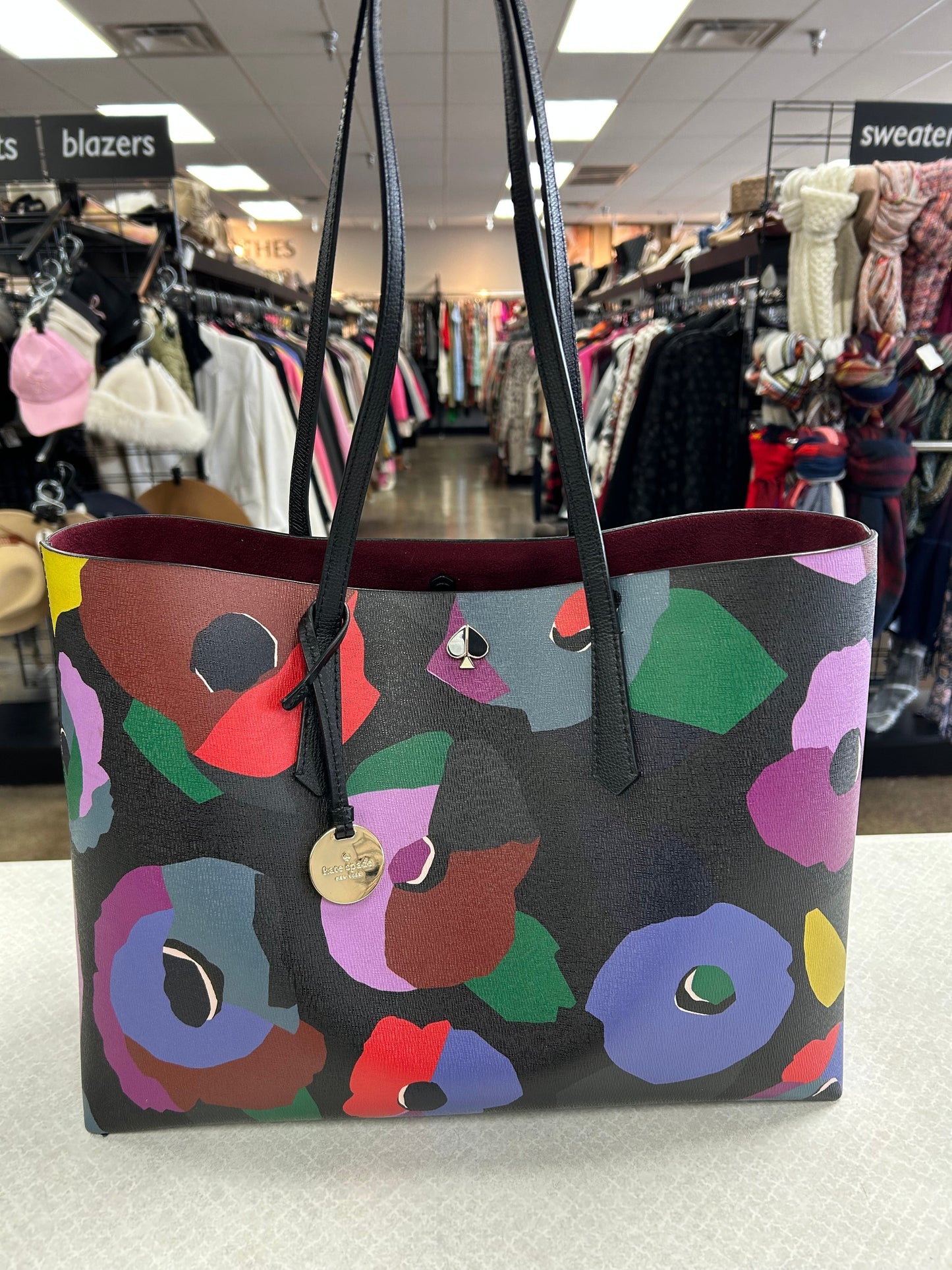 Tote Designer By Kate Spade In Floral Print, Size:Medium