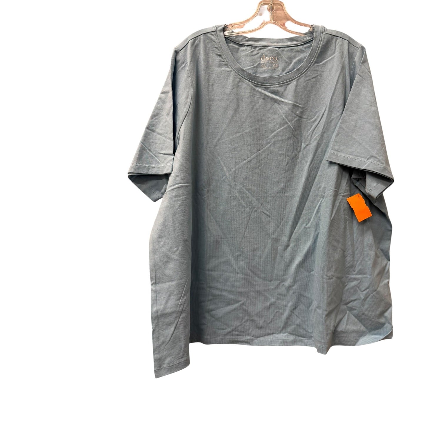 Top Ss Basic By Denim And Co Qvc In Blue, Size:2X