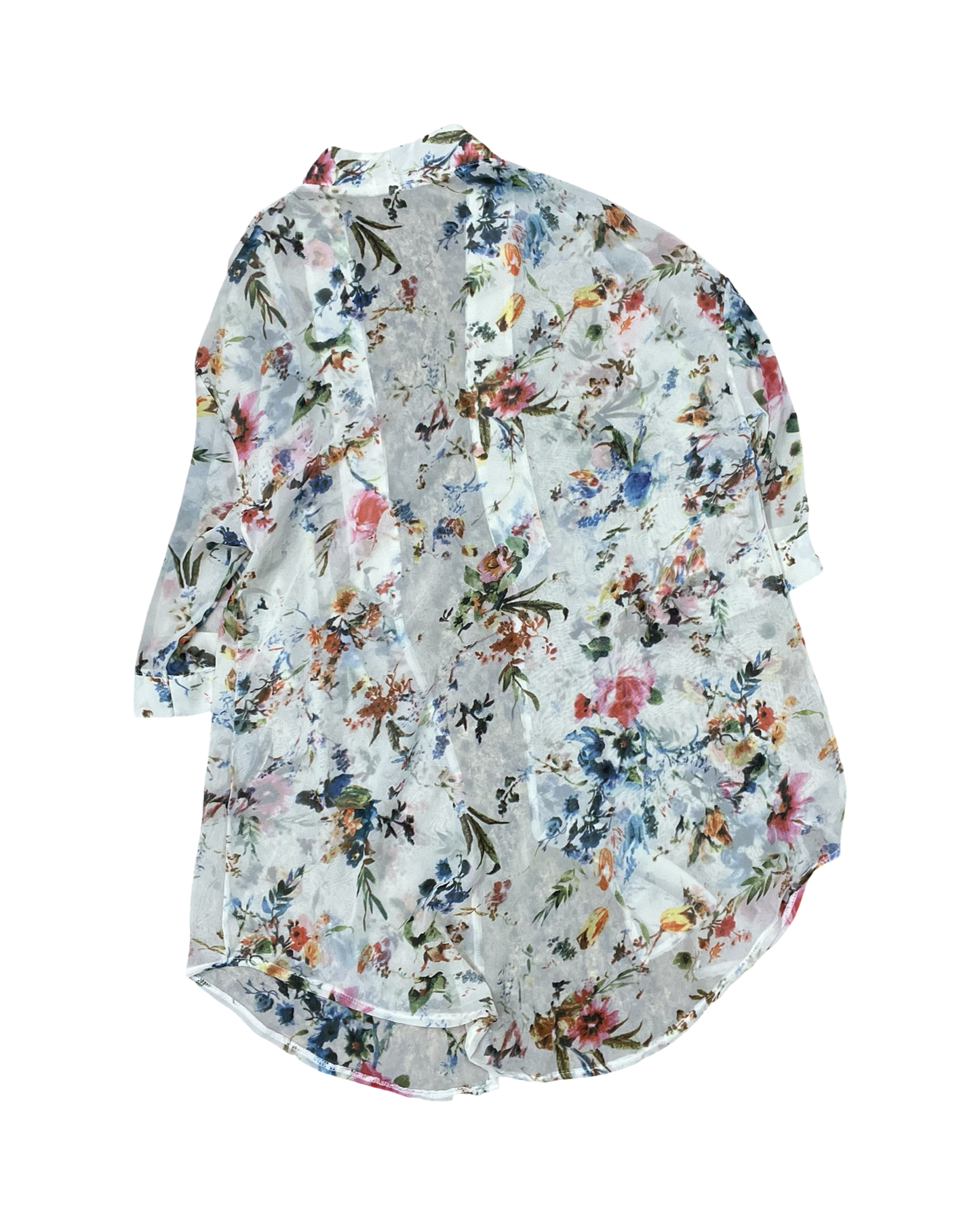 Cardigan By Clothes Mentor In Blue & Cream, Size:Xl