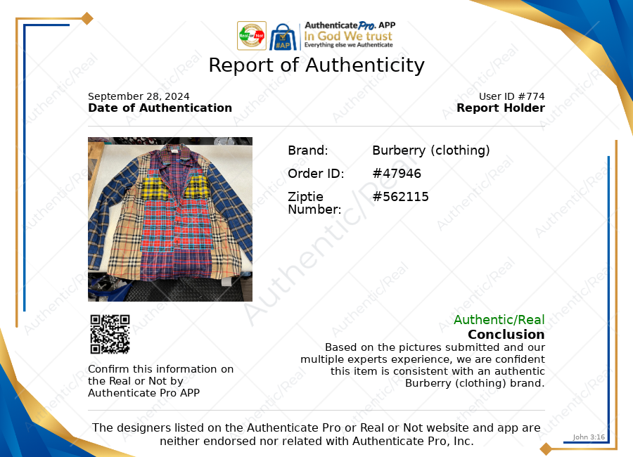 Top Long Sleeve Luxury Designer By Burberry In Plaid Pattern, Size: M