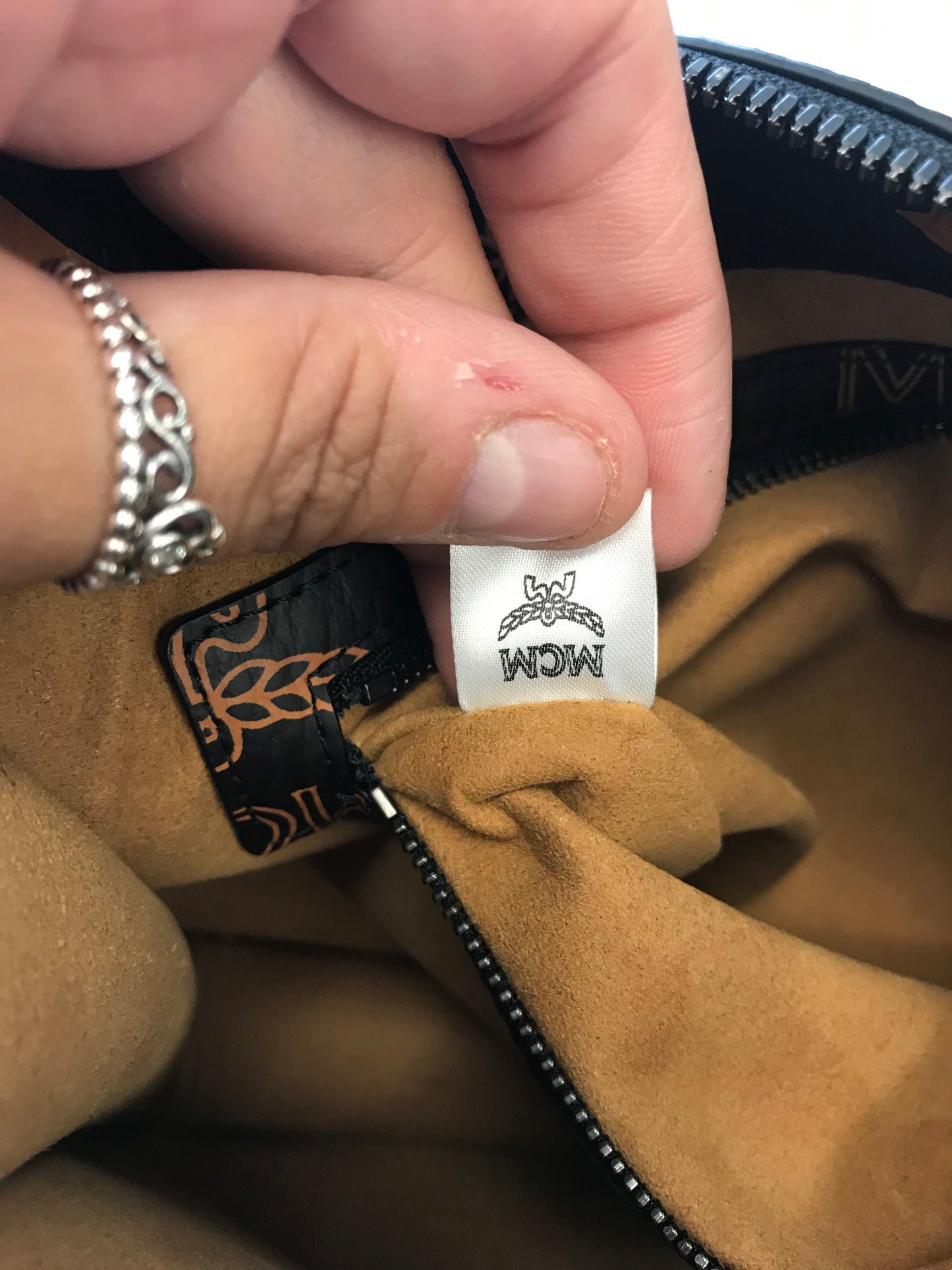 Clutch Luxury Designer By Mcm In Black, Size:Large