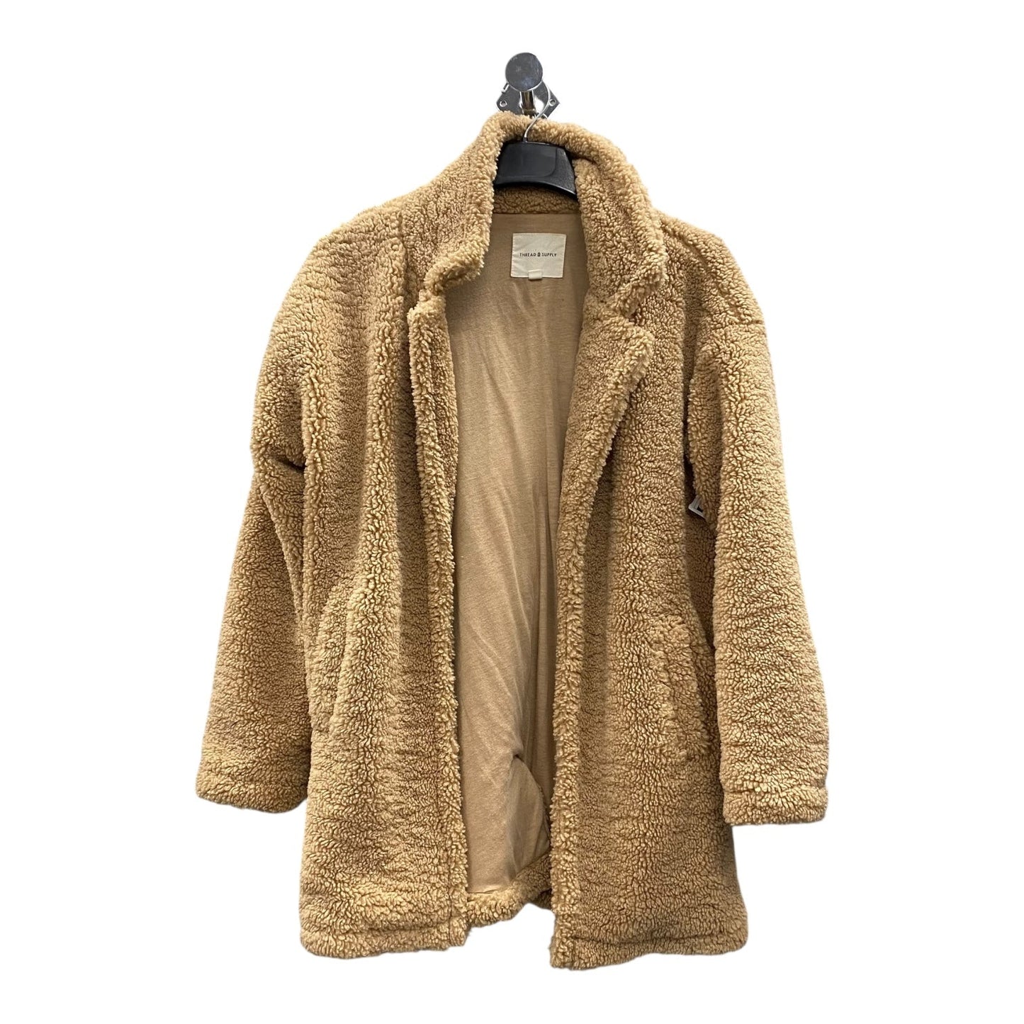 Jacket Faux Fur & Sherpa By Thread And Supply In Tan, Size:Xs