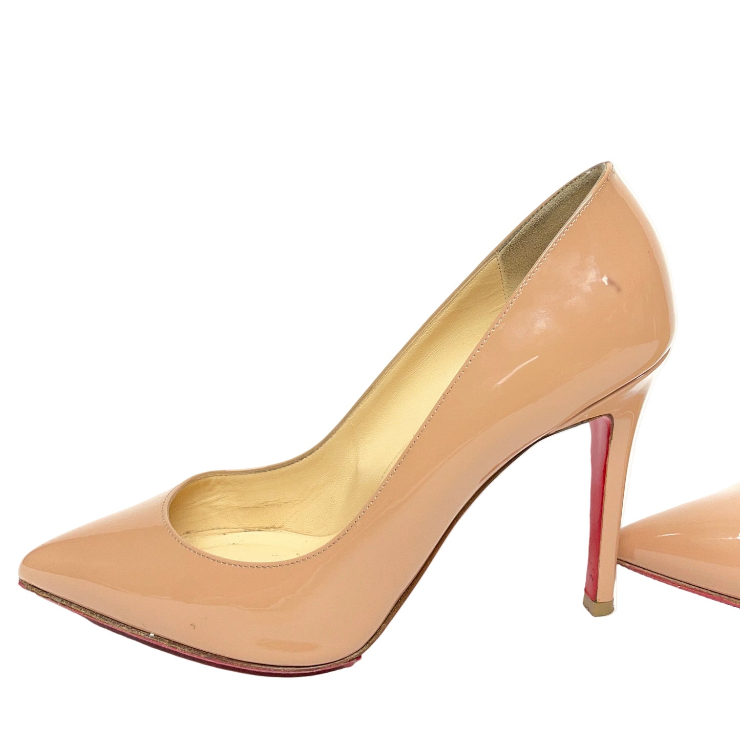 Shoes Luxury Designer By Christian Louboutin In Tan, Size: 7