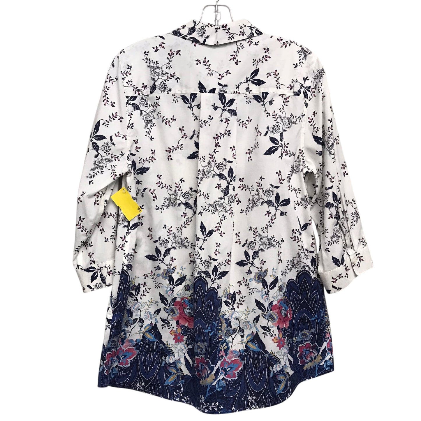 Top 3/4 Sleeve By Chicos In Floral Print, Size:M