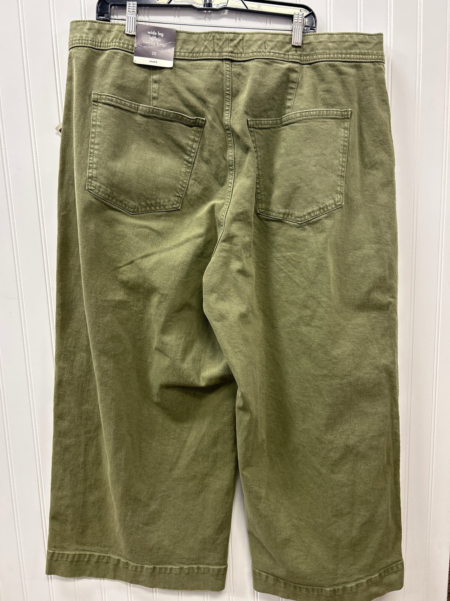 Jeans Wide Leg By Ava & Viv In Green Denim, Size:20