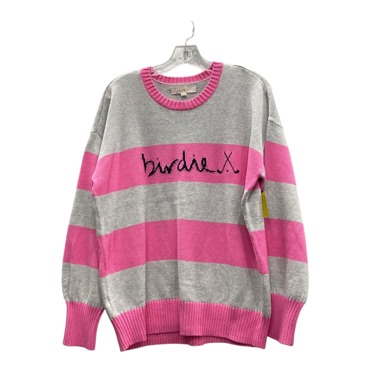 Sweater By Loft In Grey & Pink, Size:Xl