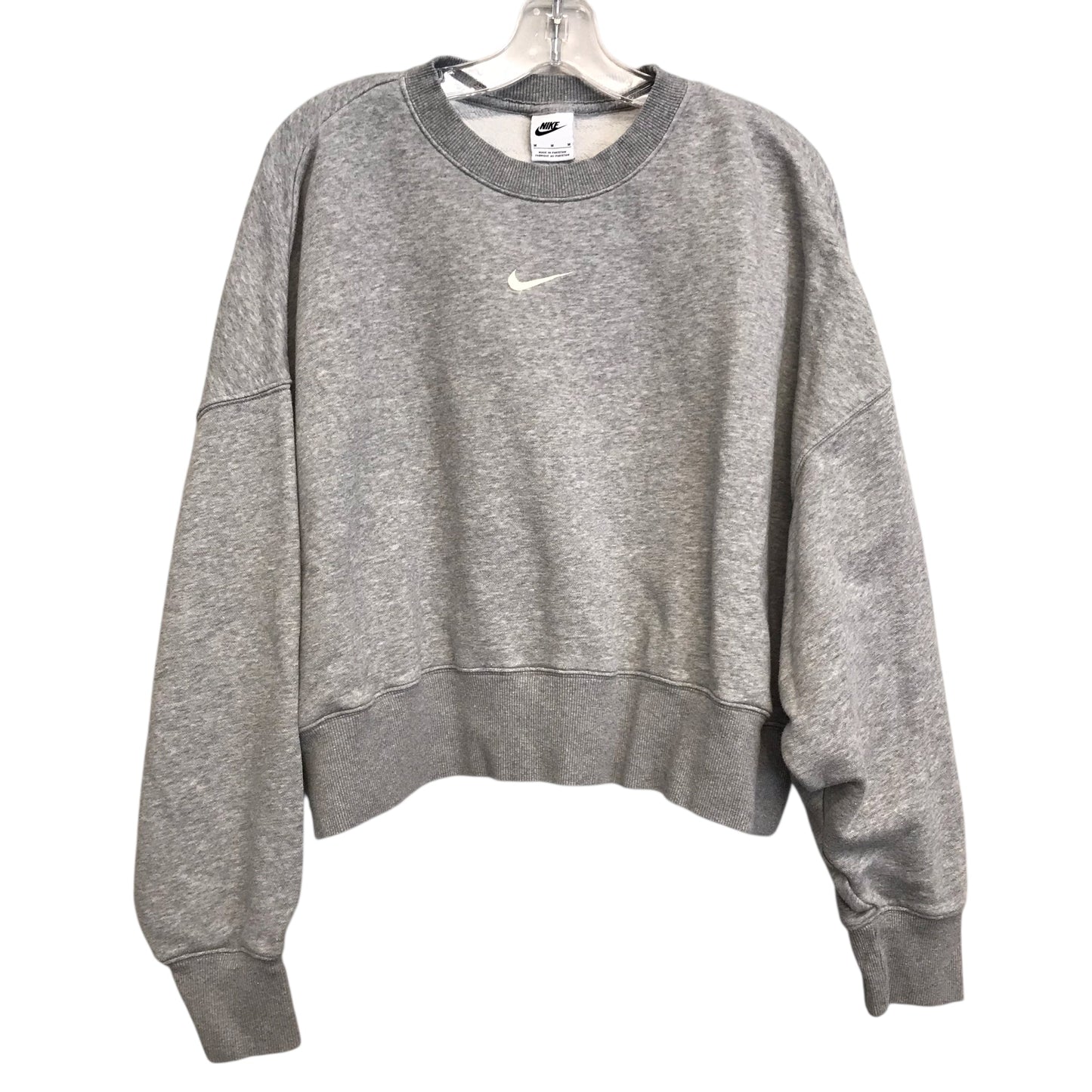 Athletic Sweatshirt Crewneck By Nike In Grey, Size:M