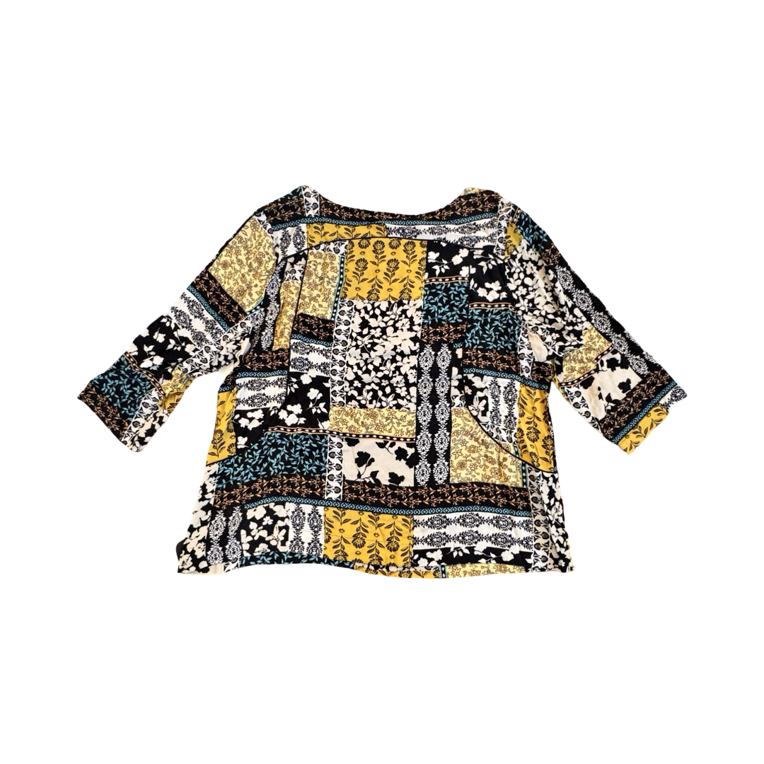 Top 3/4 Sleeve By J. Jill In Multi, Size:Xl