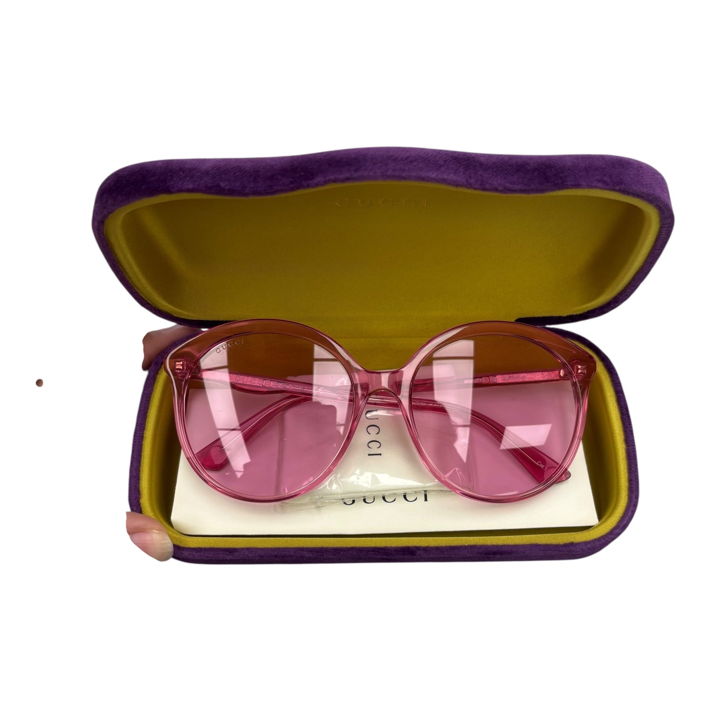 Sunglasses Luxury Designer By Gucci In Pink