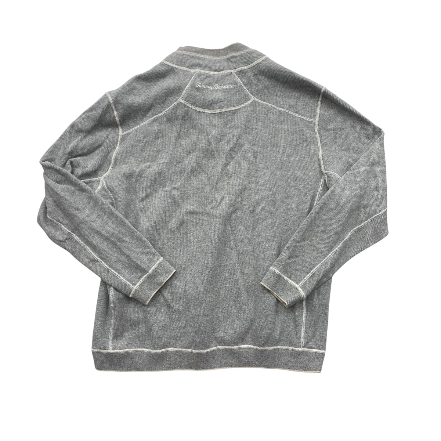 Athletic Sweatshirt Collar By Tommy Bahama In Cream & Grey, Size:L