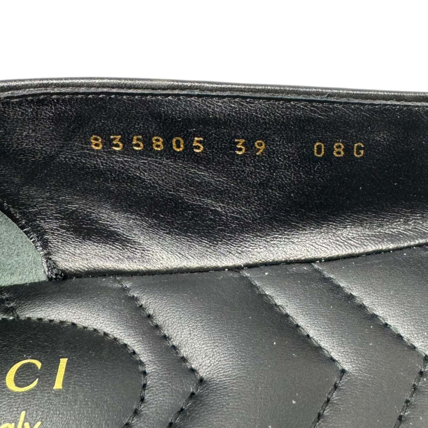 Marmont Cap Toe Leather Ballet Flats Shoes Luxury Designer By Gucci In Black, Size: 39