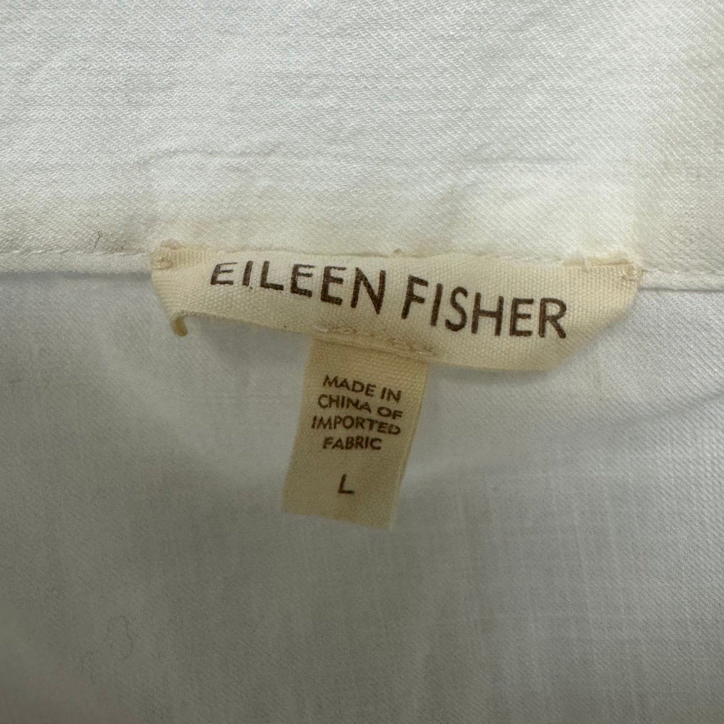 Top Sleeveless By Eileen Fisher In White, Size: L