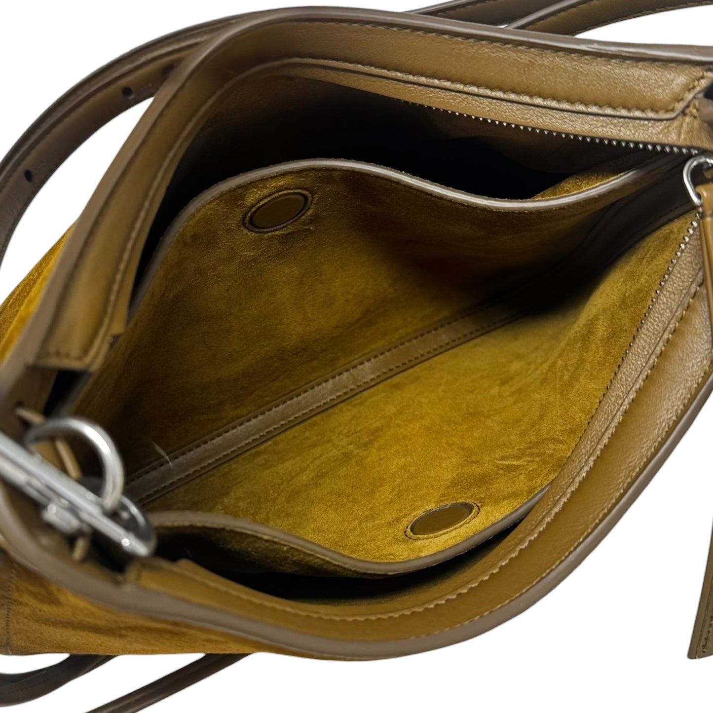 The Small Gig Bag By Phoebe Philo in Toffee Suede, Size: Medium