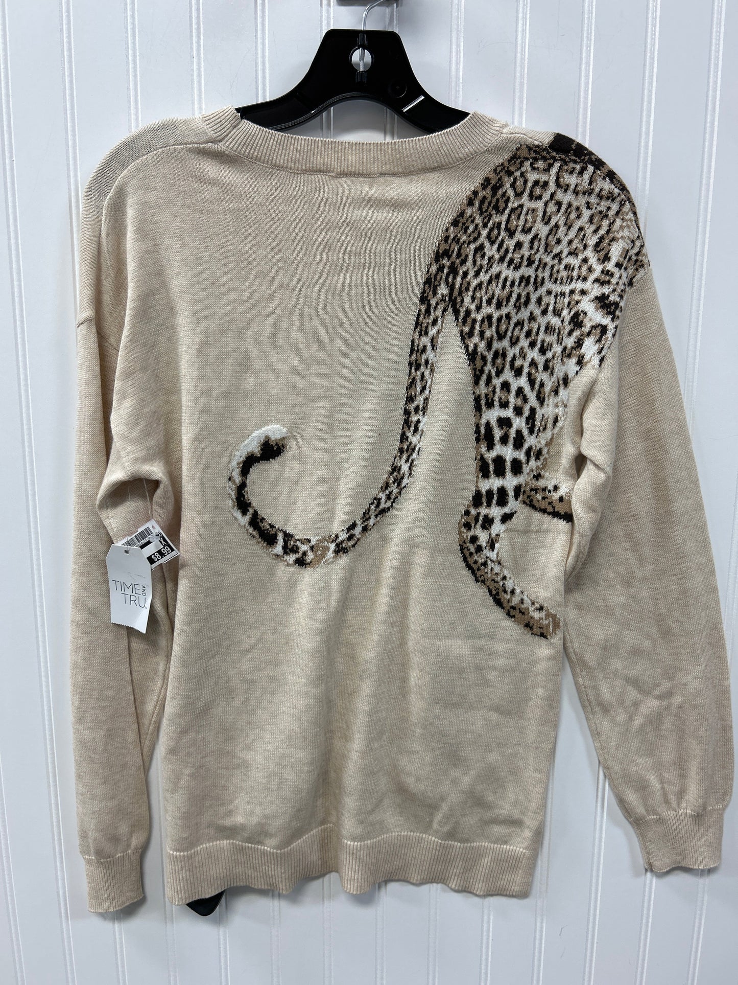 Top Ls By Time And Tru In Cream, Size:M
