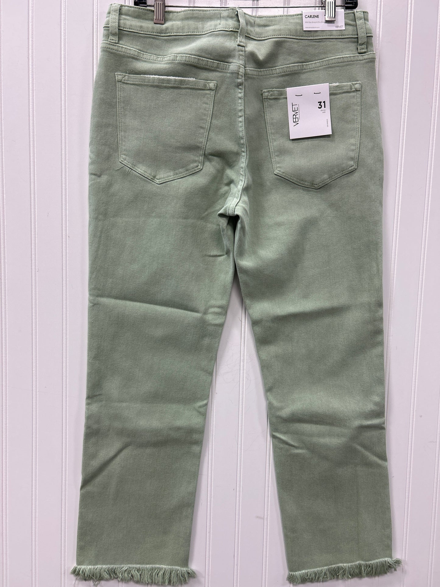 Jeans Straight By Vervet In Green Denim, Size:10