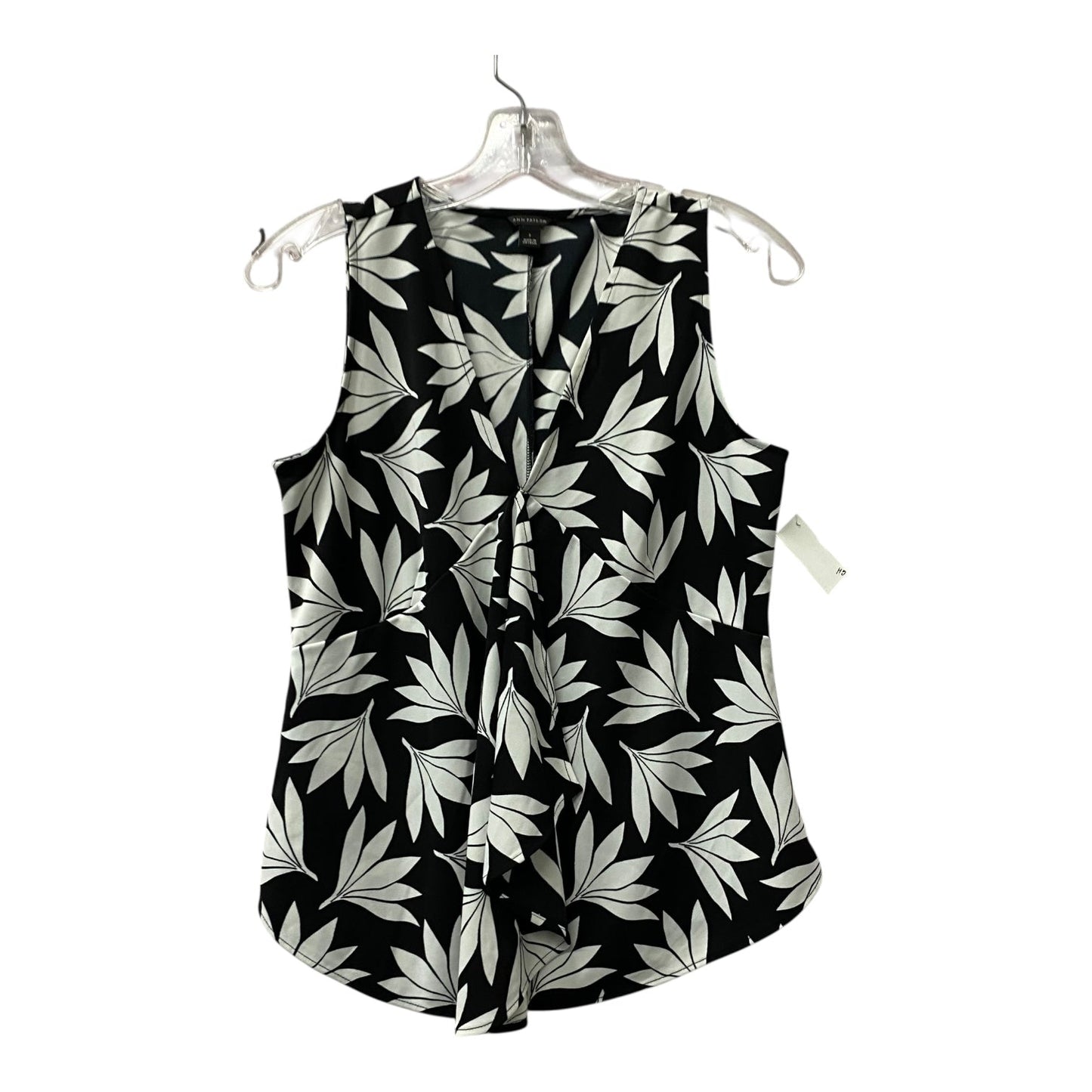 Top Sleeveless By Ann Taylor In Black & White, Size:S
