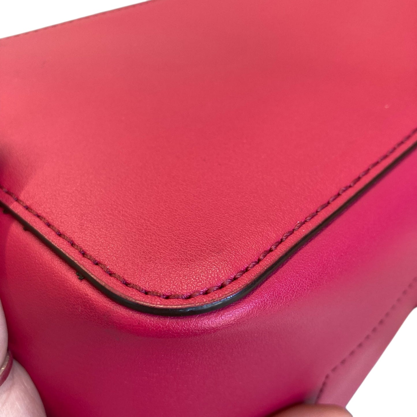 Handbag Leather By Ralph Lauren In Magenta, Size:Large