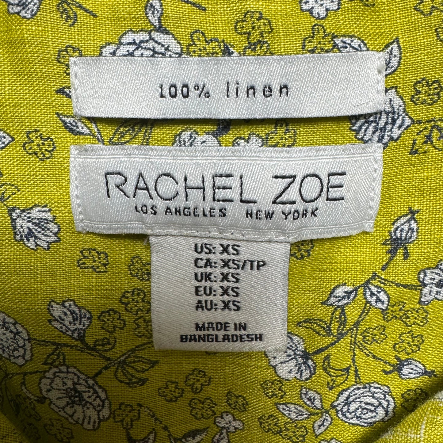 Linen Top Short Sleeve By Rachel Zoe In Floral Print, Size: Xs