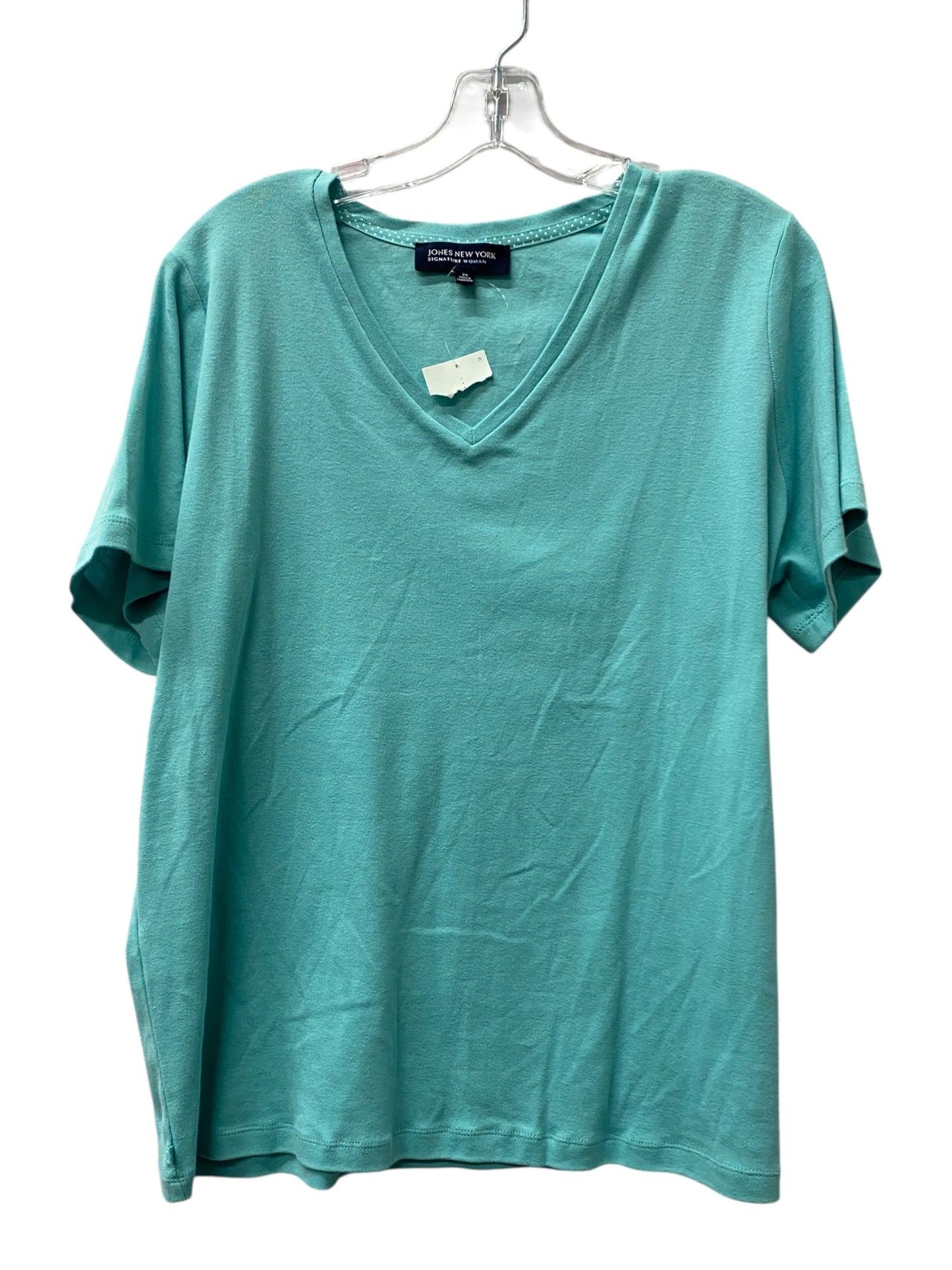 Top Ss By Jones New York In Aqua, Size:2X