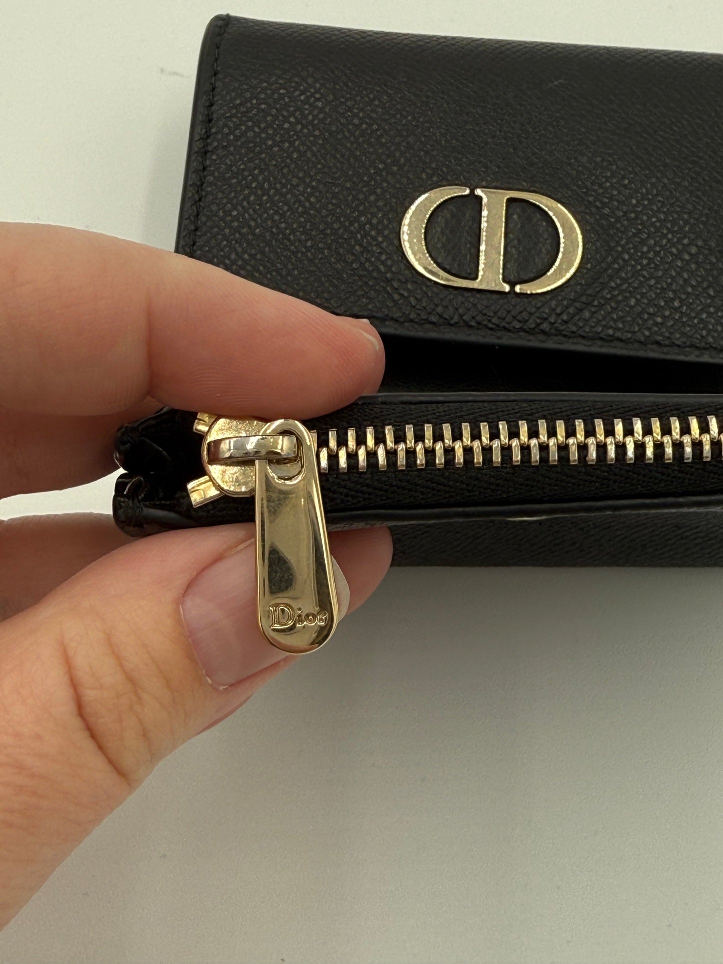 Wallet Luxury Designer By Dior In Black & Gold, Size:Medium