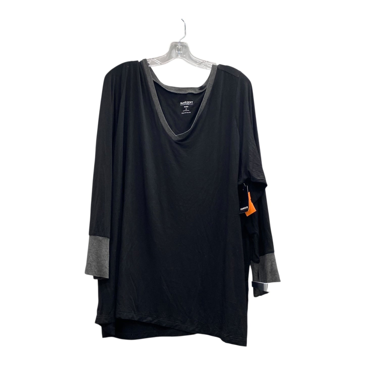 Top Ls By Torrid In Black & Grey, Size:3X