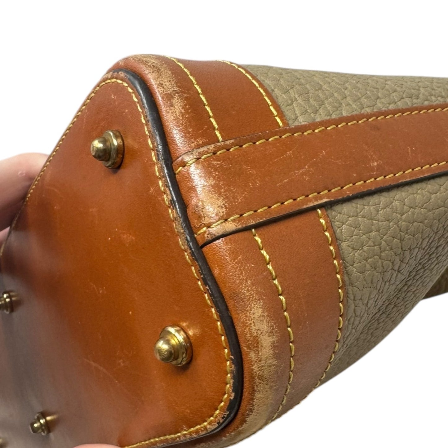 AS IS Vintage Pebbled Leather Shoulder Handbag Designer By Dooney And Bourke, Size: Medium