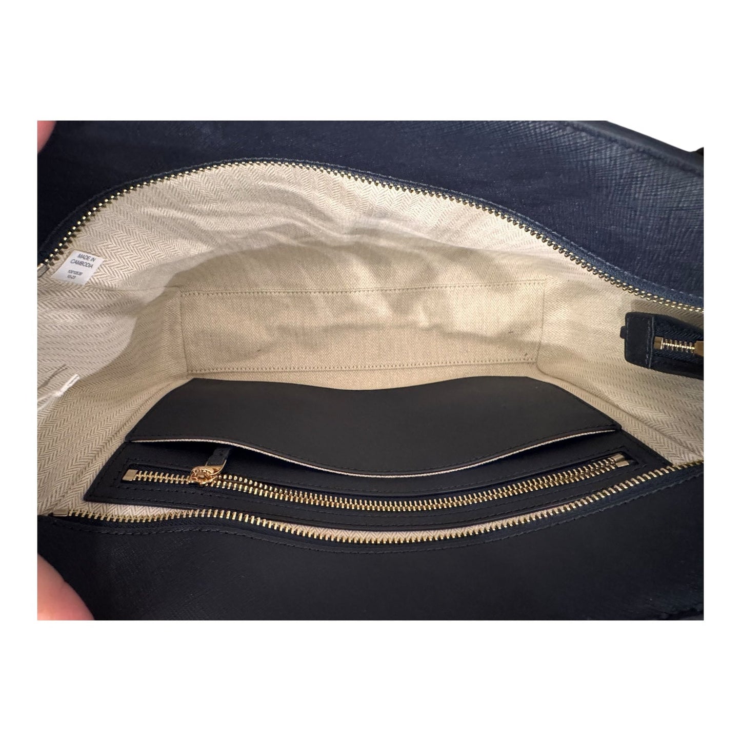 Handbag Designer By Tory Burch In Navy, Size:Medium