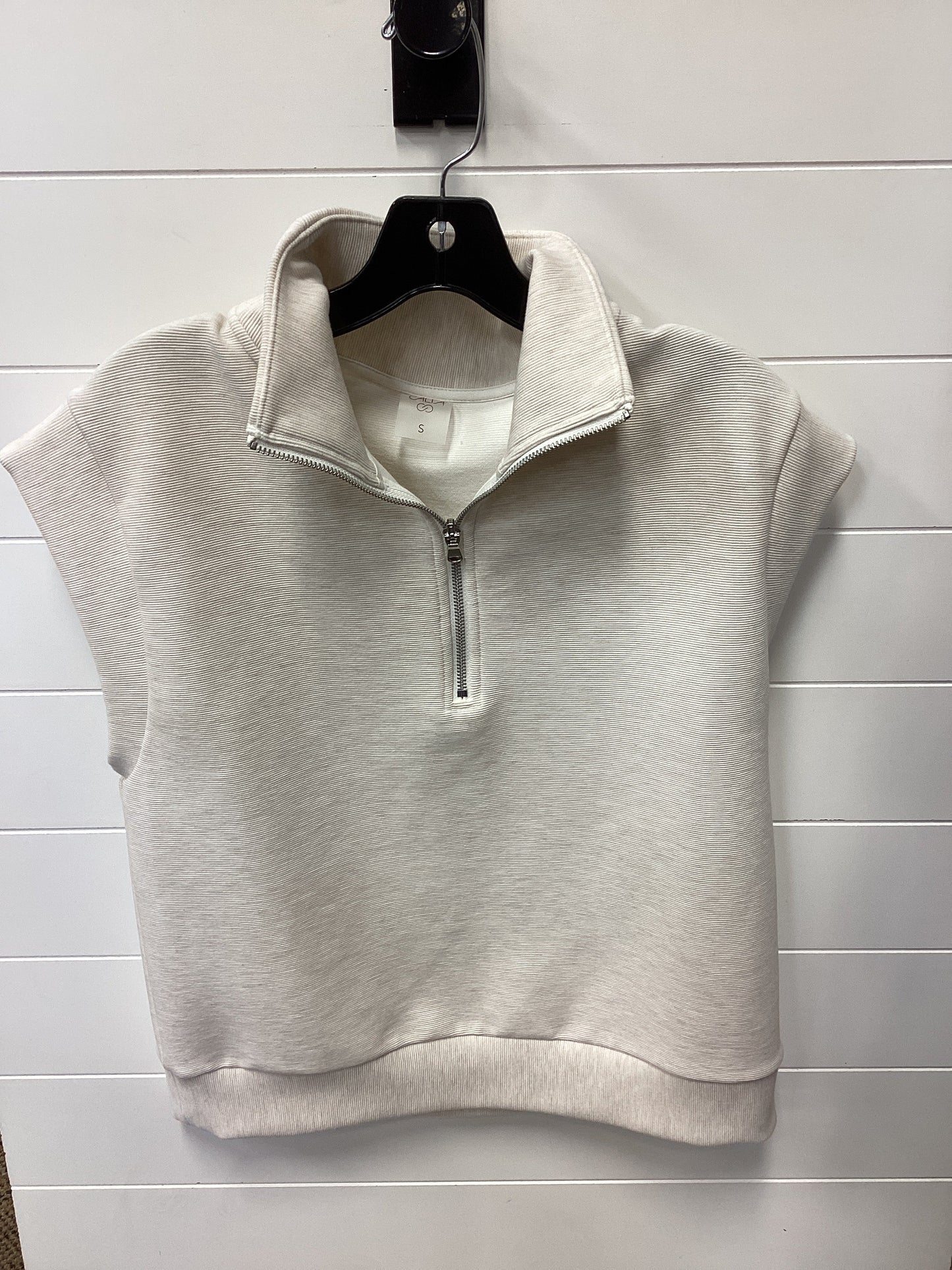 Athletic Sweatshirt Collar By Calia In Cream, Size:S