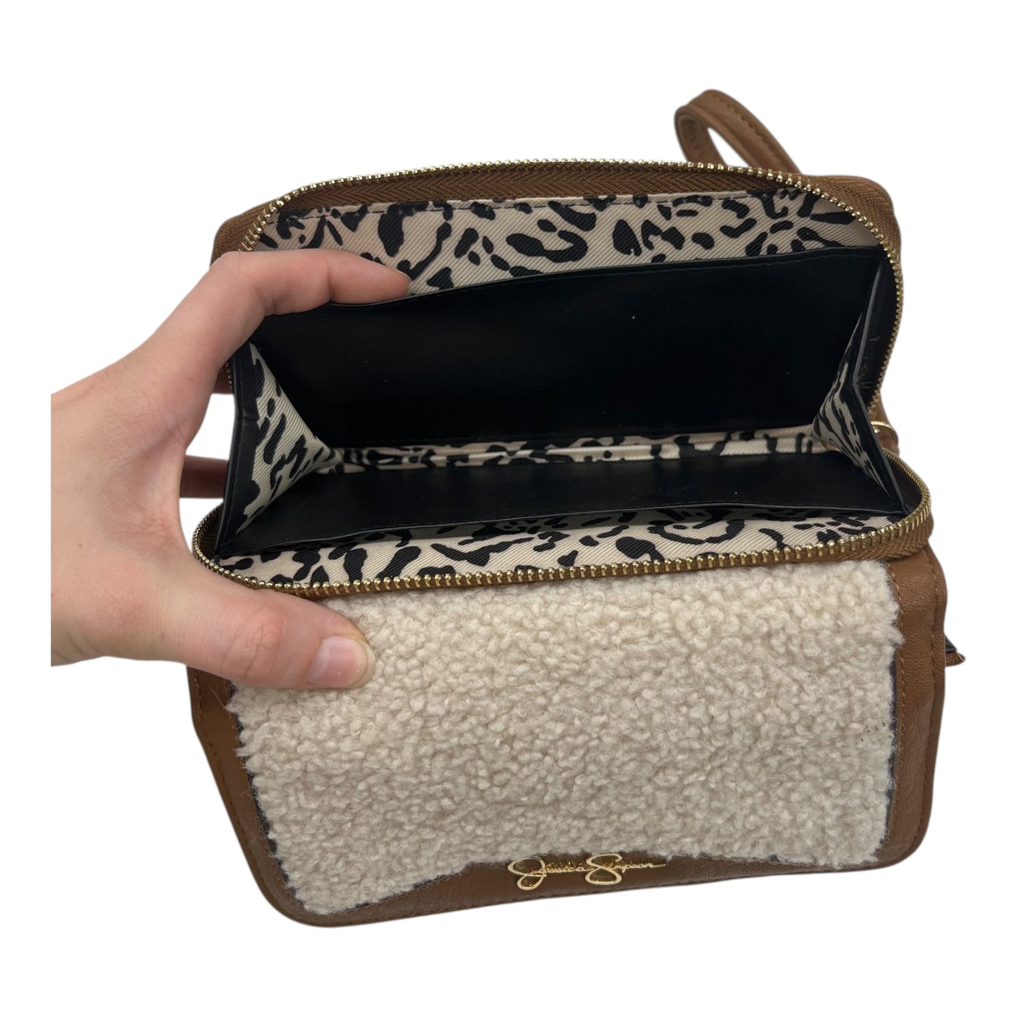 Wristlet By Jessica Simpson In Brown & Tan, Size:Medium