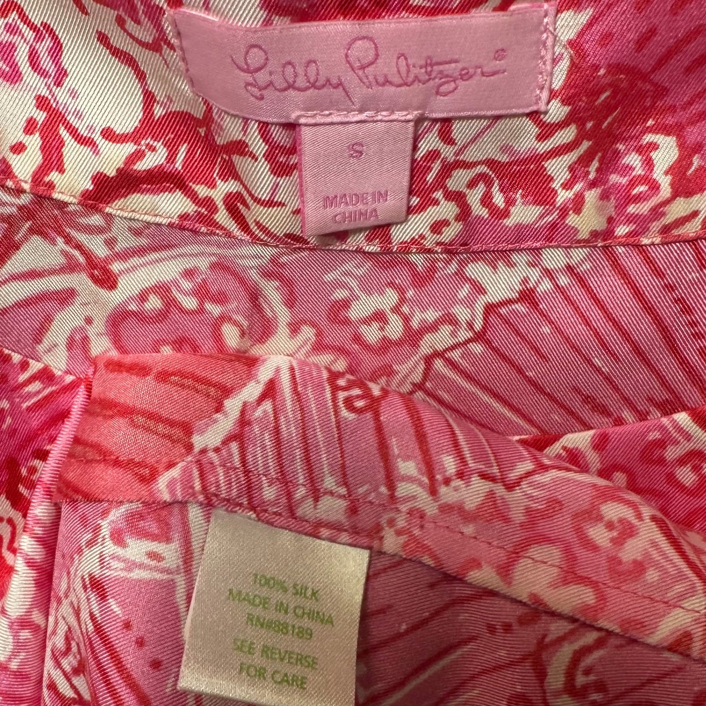 Silk Top Sleeveless Designer By Lilly Pulitzer In Pink, Size: S