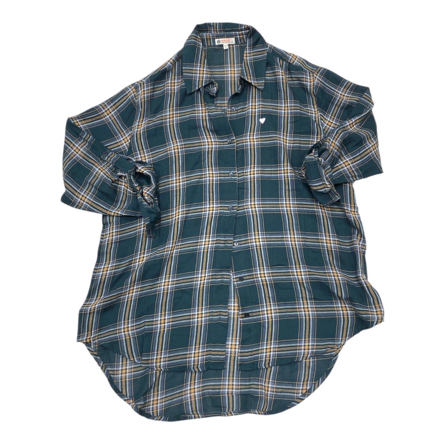 Top Ls By Sundry In Plaid Pattern, Size:2
