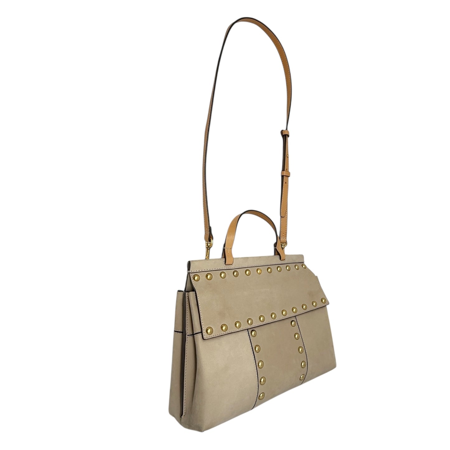 Block-T Studded Satchel
Designer By Tory Burch, Size: Medium