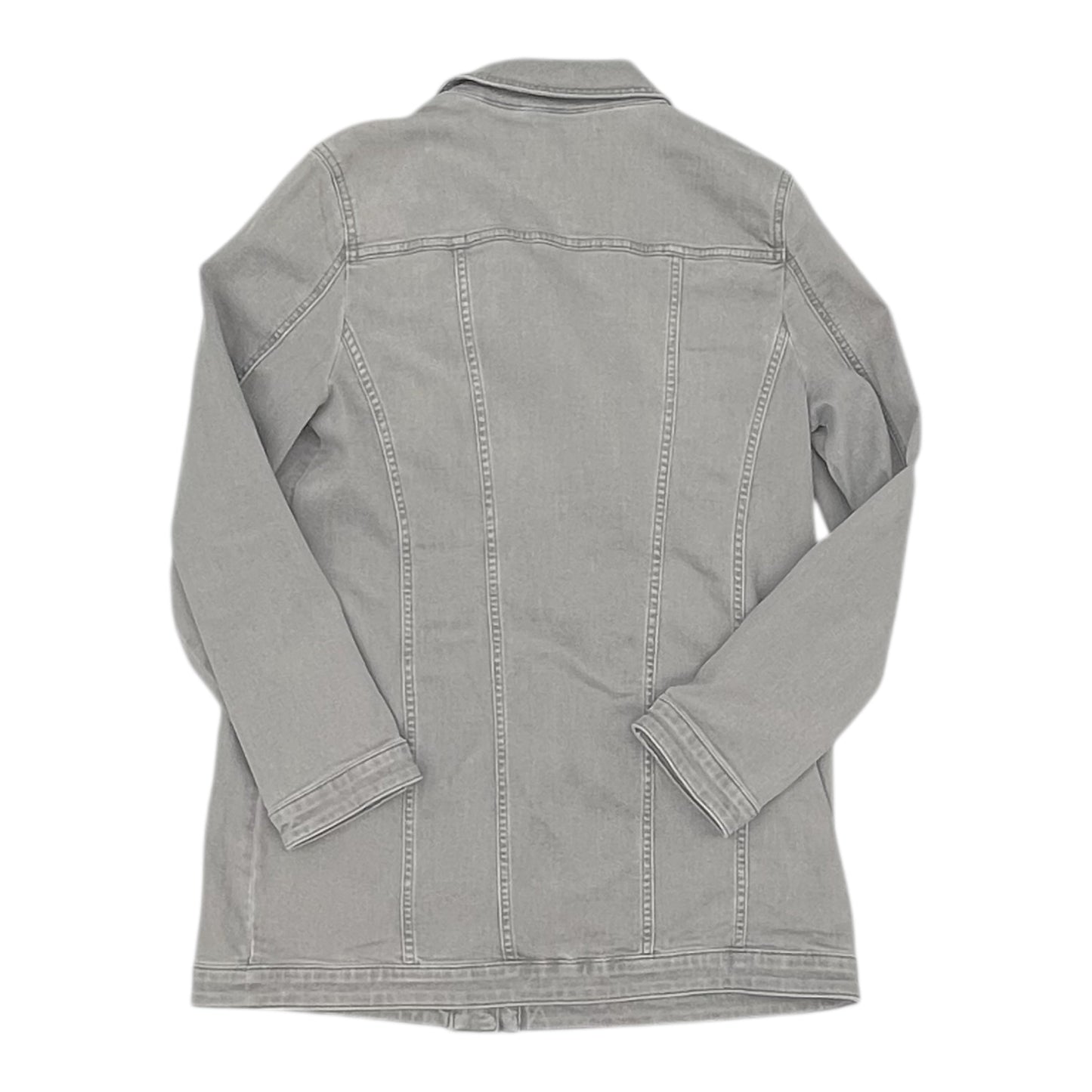 Jacket Denim By Chicos In Grey Denim, Size:M