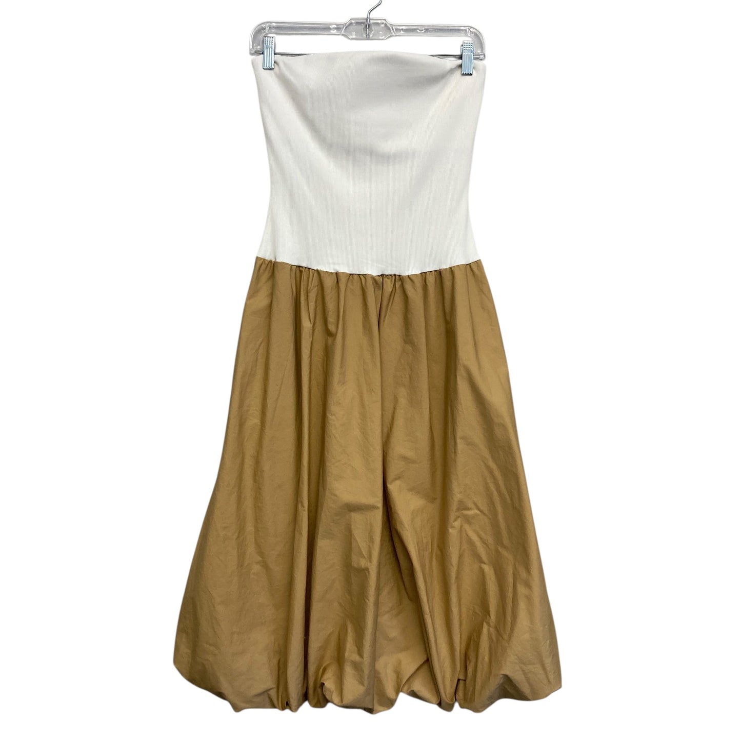 Dress Party Midi By Steve Madden In Tan & White, Size:S