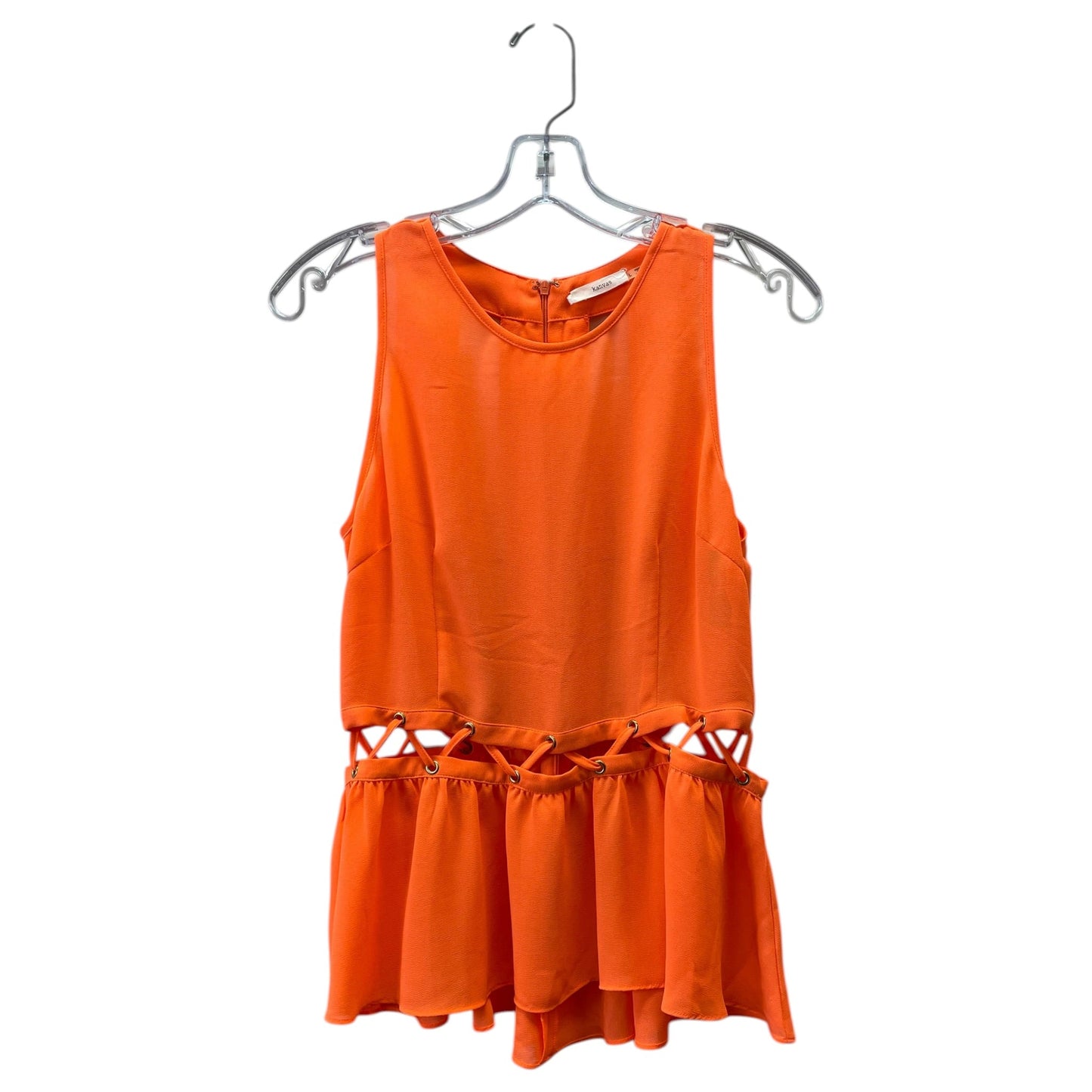 Blouse Sleeveless By Kanvas In Orange, Size:L