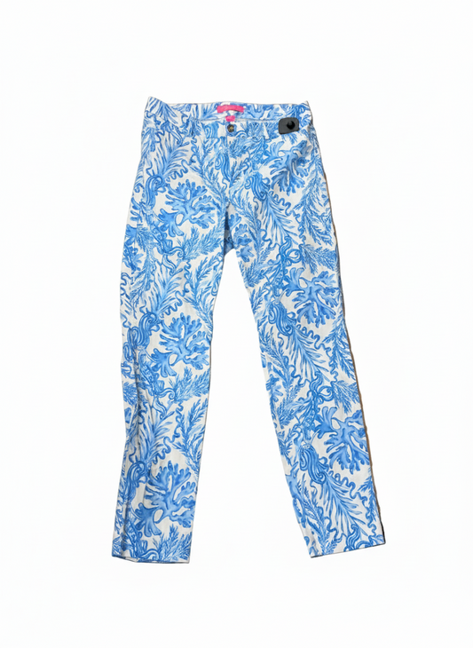 Pants Designer By Lilly Pulitzer In Blue & White, Size:10