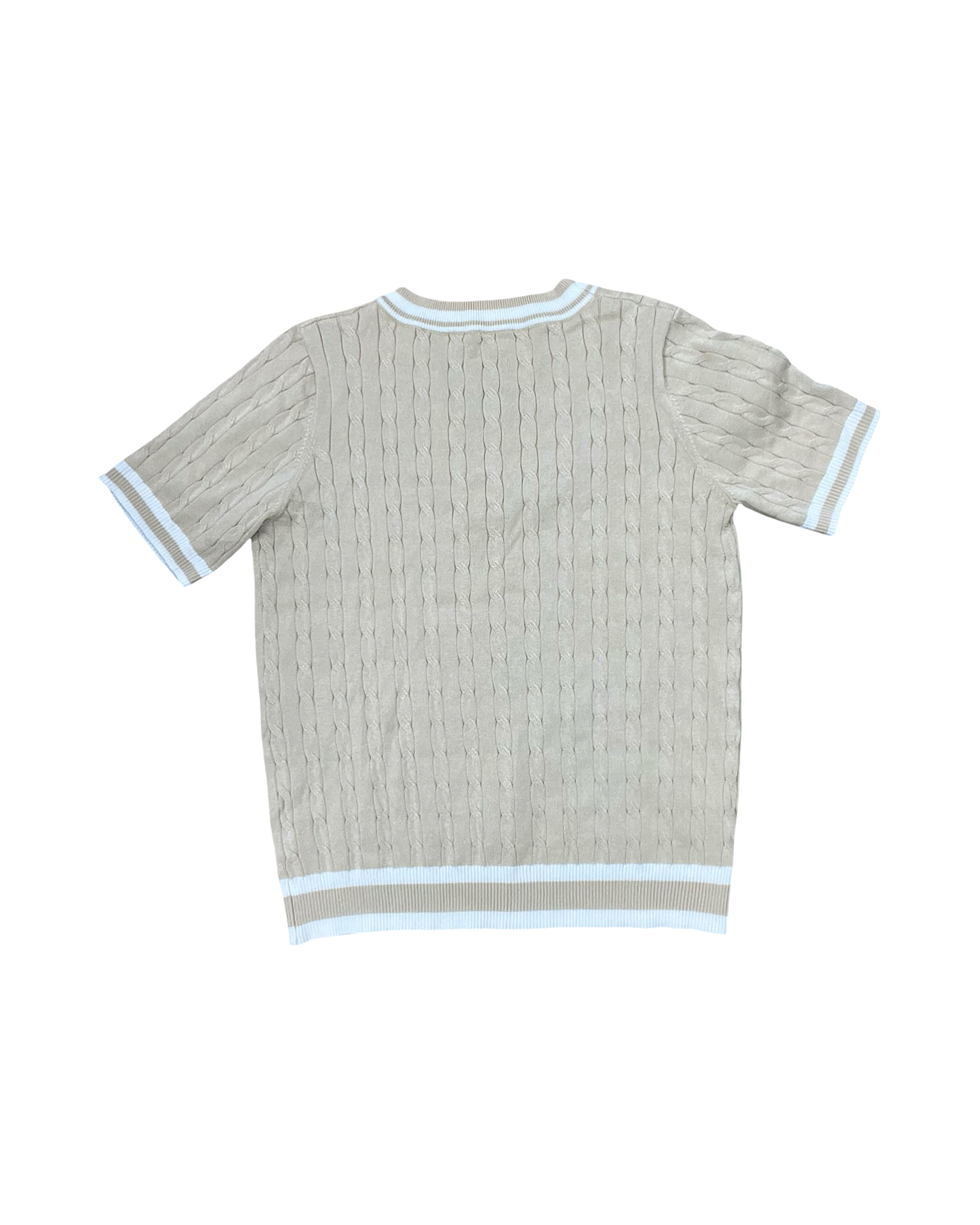 Top Ss By Clothes Mentor In Cream & Tan, Size:L