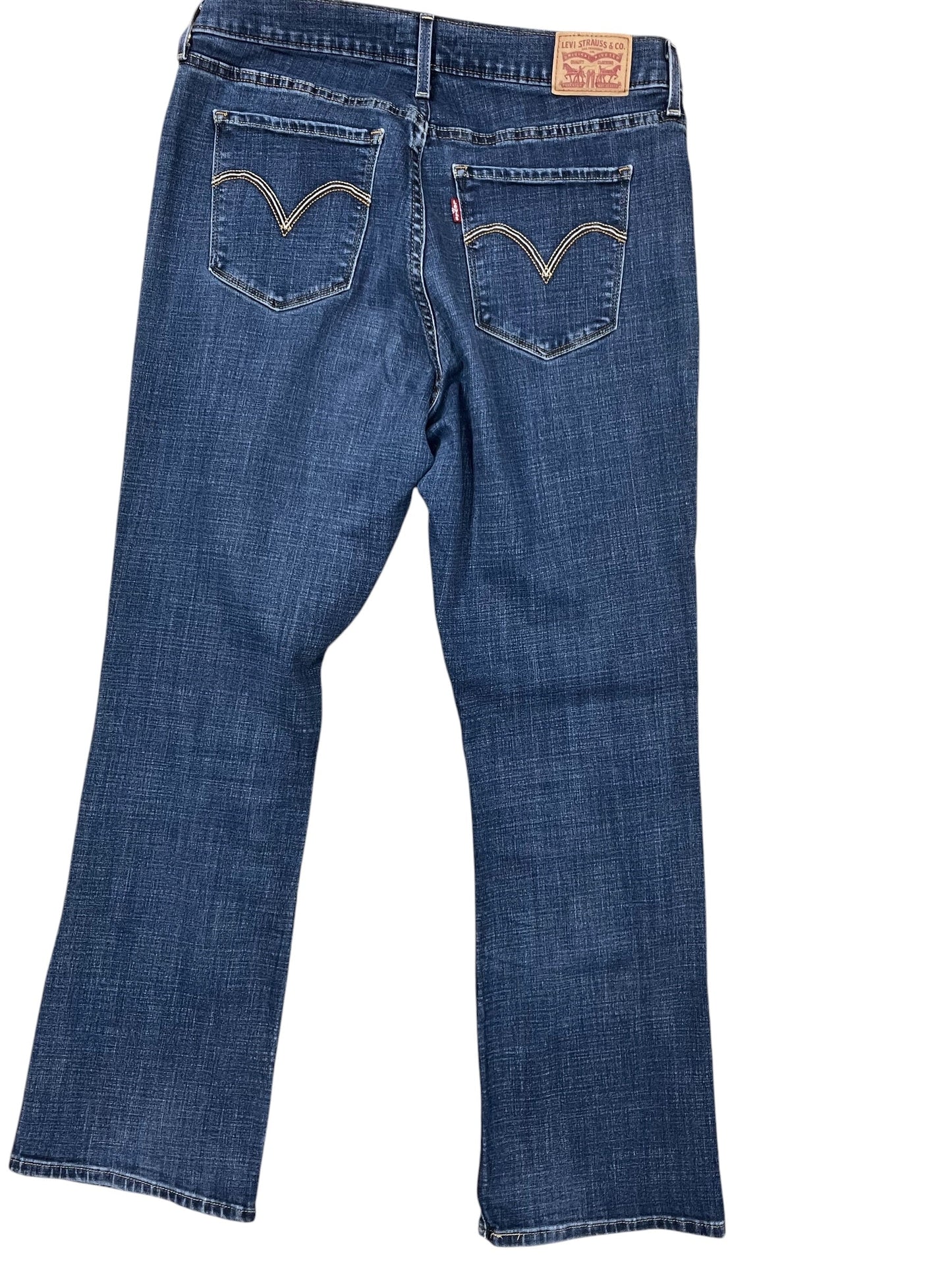 Jeans Boot Cut By Levis In Blue Denim, Size:12