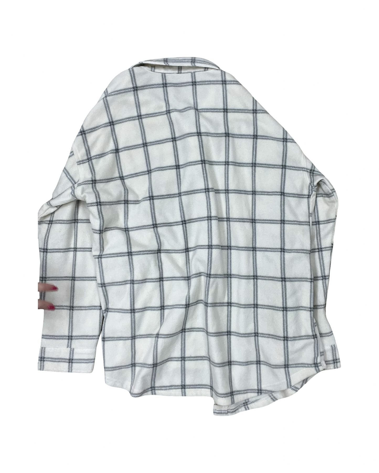 Jacket Shirt By Maurices In Cream & Grey, Size:L