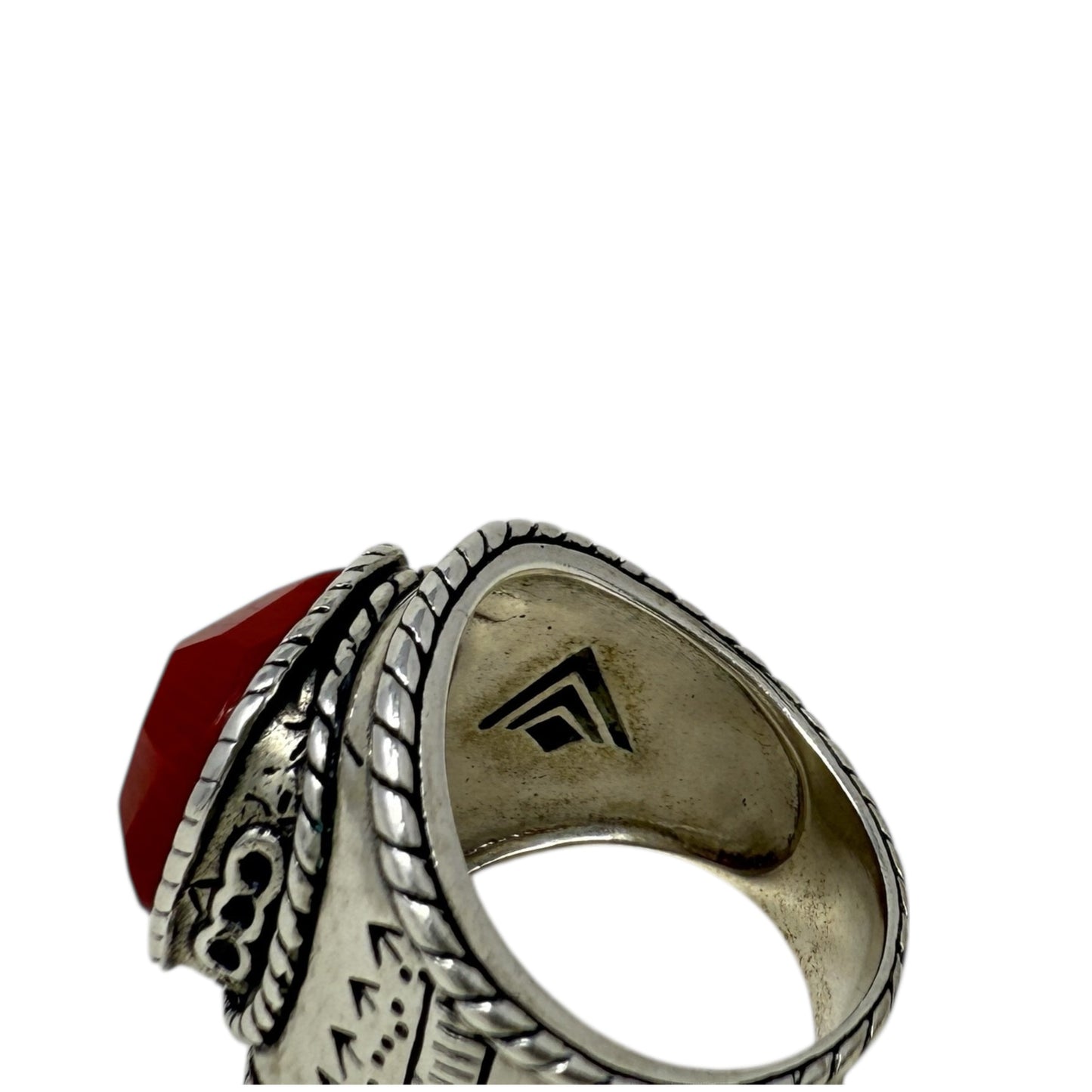 The Samba Ring In Sterling Silver & Red Coral By Silpada, Size: 9