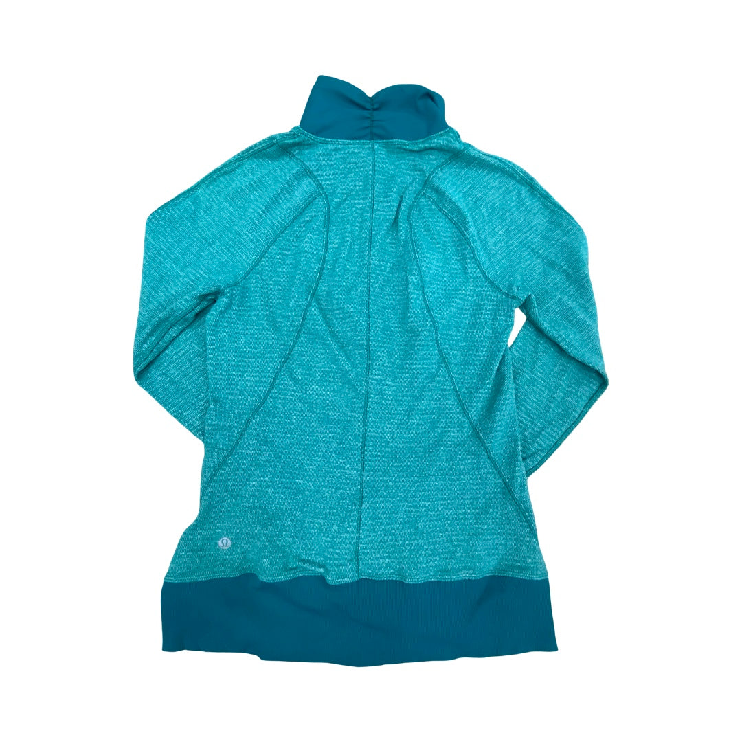 Athletic Jacket By Lululemon In Teal, Size:6