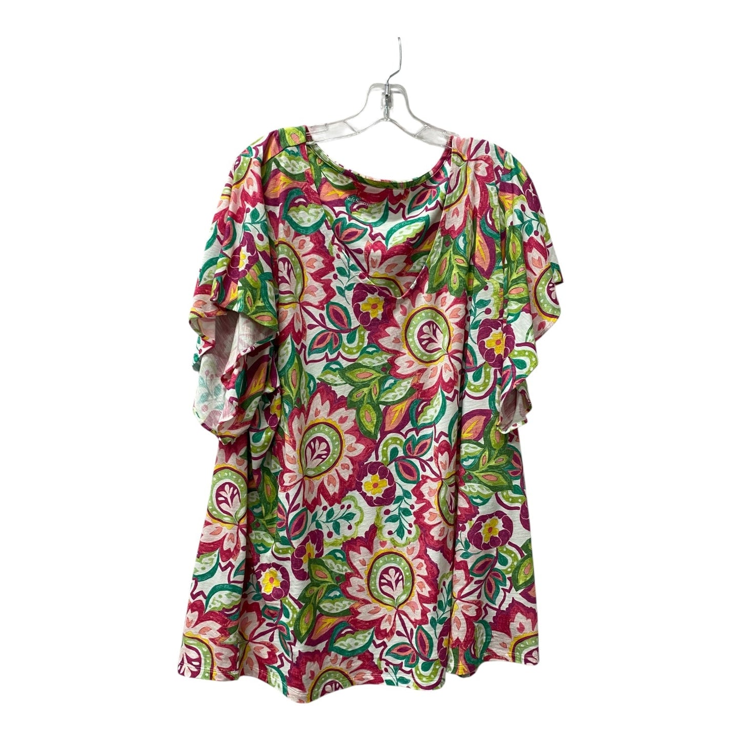 Top Ss By Soft Surroundings In Floral Print, Size:3X