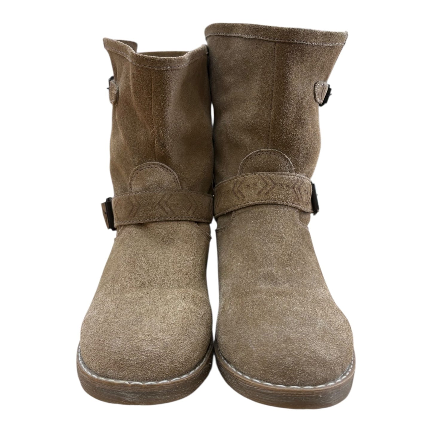 Boots Ankle Flats By Clothes Mentor In Tan, Size:9